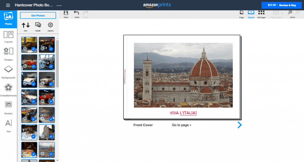 Amazon Photo Book Online Editor