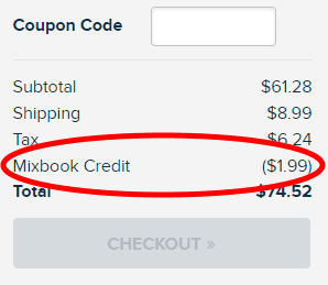 Mixbook Credit Applied to an Order