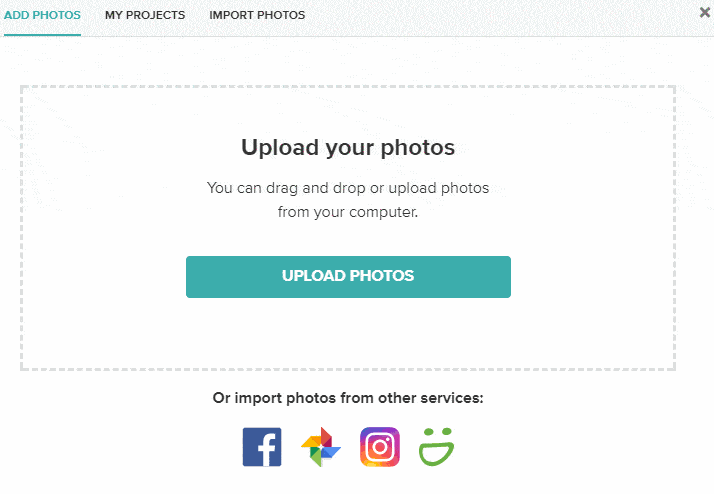 Photo Upload Options in Mixbook's Editor