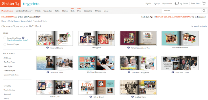 Mother's Day Photo Book Themes in Shutterfly