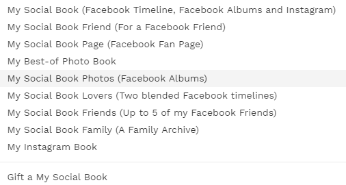 My Social Book Photo Book Types